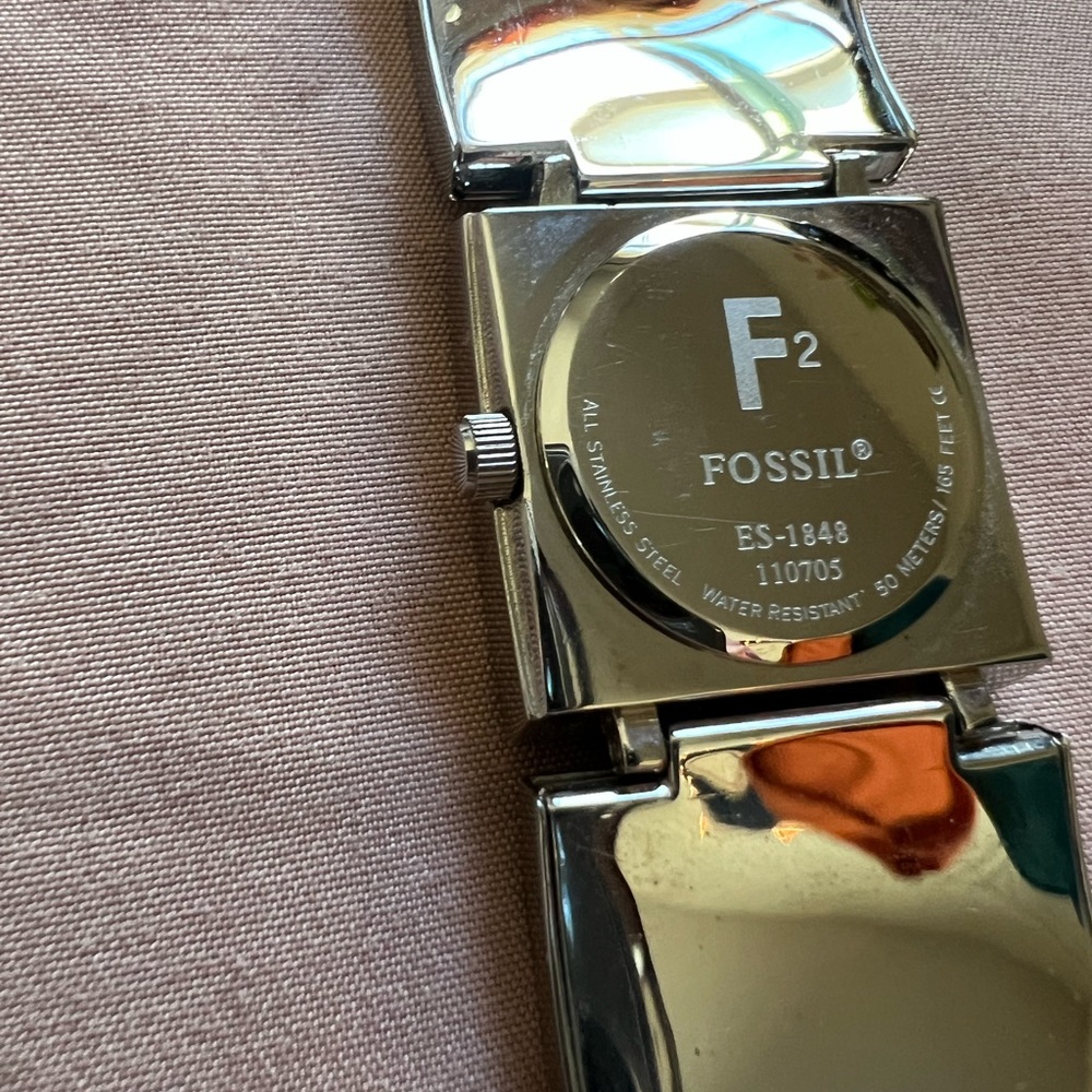 Fossil F2 Ladies Watch Es-1848 Square White - image 3